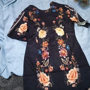 Black and orange dress